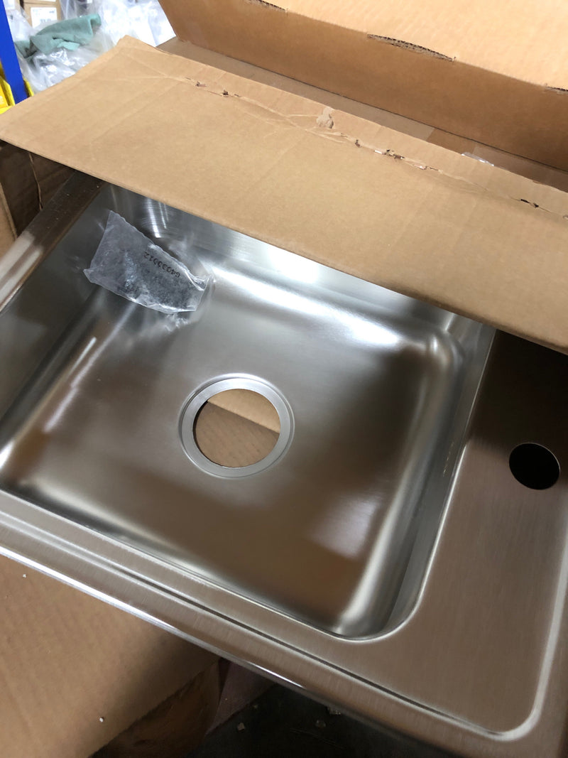 Elkay DRKAD2217551 Lustertone Stainless Steel 22" Single Basin Self Rimming Classroom Sink with 5-1/2" Bowl Depth - 1 Faucet Hole
