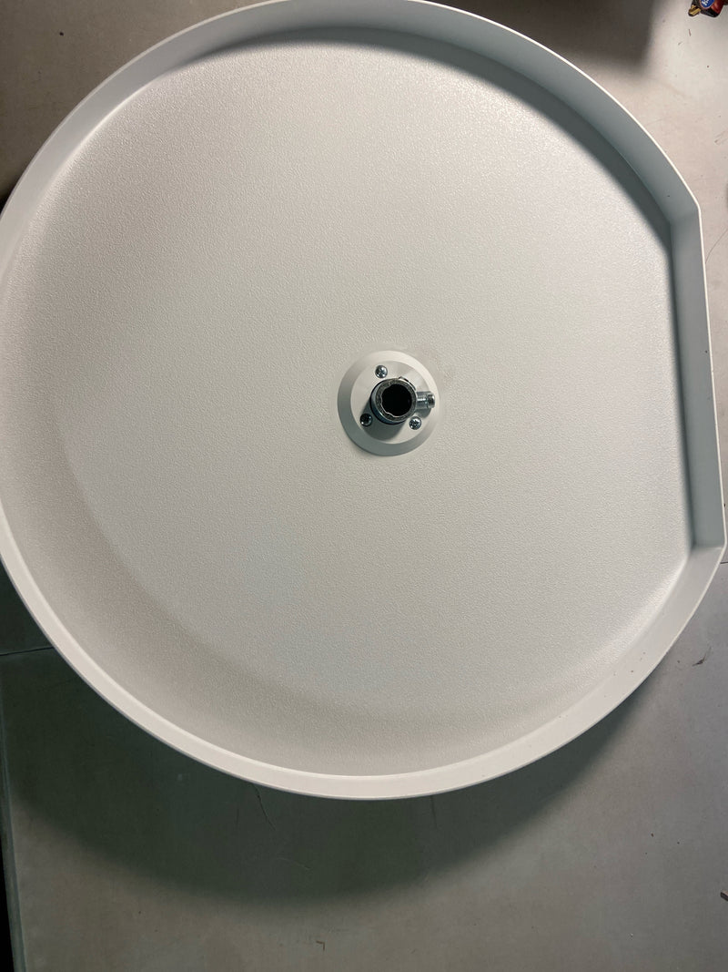 Rev-A-Shelf 7012-20-11-52 Classic 2 Tier 20" D Shaped Flat Side Lazy Susan with 26-31" Adjustable Height Pole for Corner Wall Cabinets - White