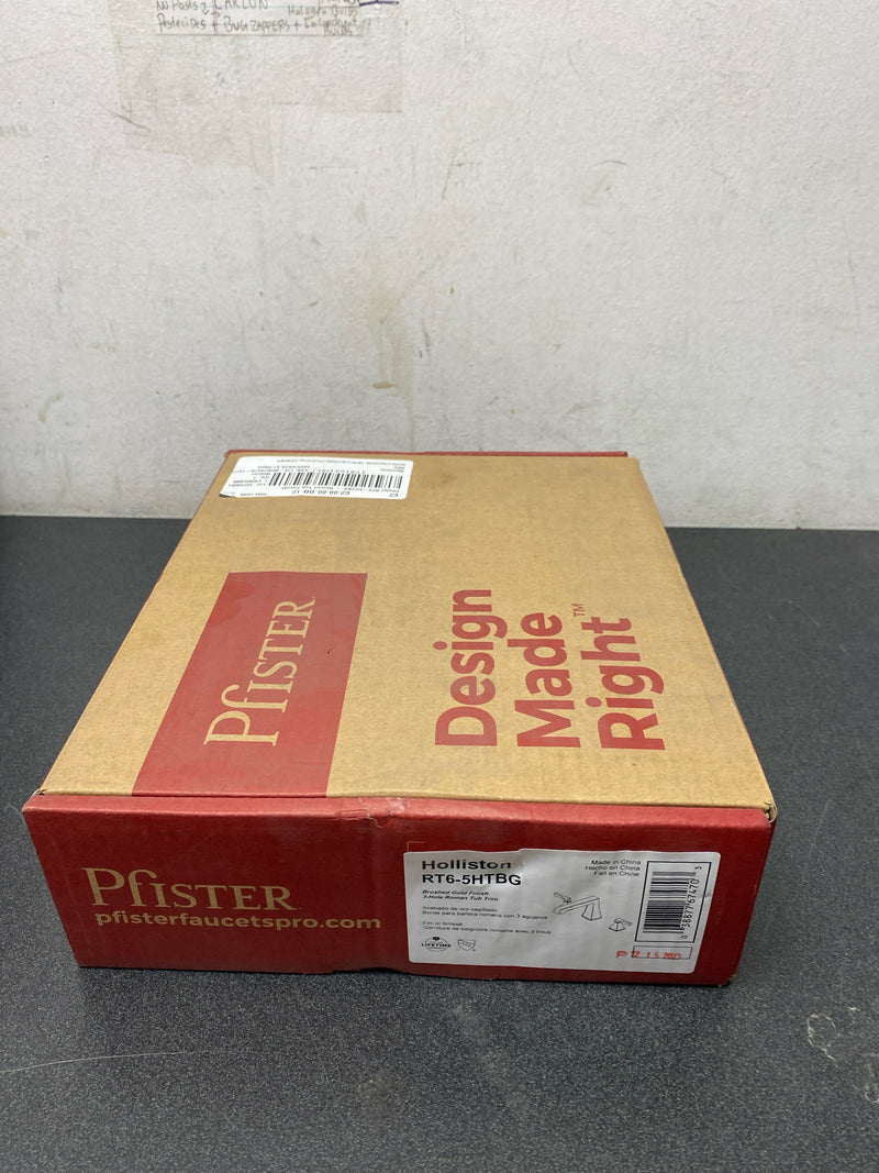 Pfister RT6-5HTBG Holliston Deck Mounted Roman Tub Filler - Brushed Gold