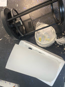 Kichler Toman 13.5" 1 Light Outdoor Wall Light with Satin Etched Glass in Black