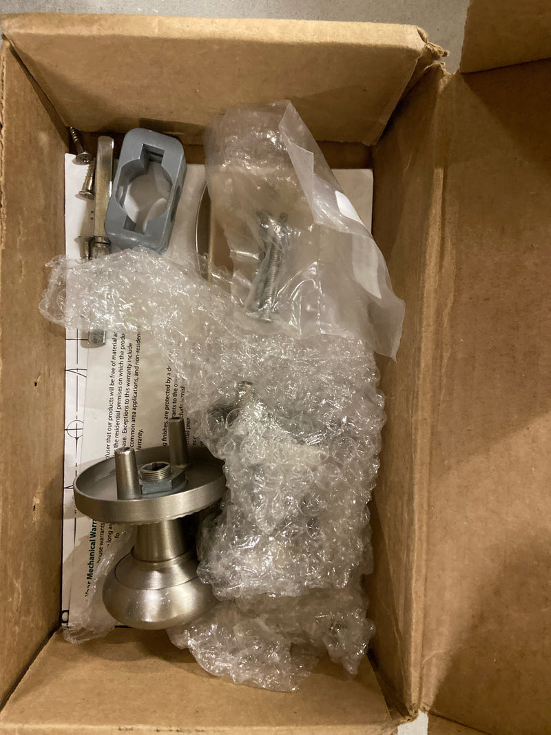 Nostalgic Warehouse 702586 New York Solid Brass Passage Door Knob Set with Rope Rose and 2-3/8" Backset - Satin Nickel