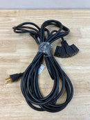 Hdx HWHD16325F 25 ft. 16/3 Light Duty Indoor/Outdoor Extension Cord with Multiple Outlet Triple Tap End, Black
