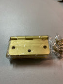Miseno MDH3513CB 3-1/2 x 3-1/2 Plain Bearing 1/4" Radius Corner Door Hinge - Pack of 3 - Champagne Brass