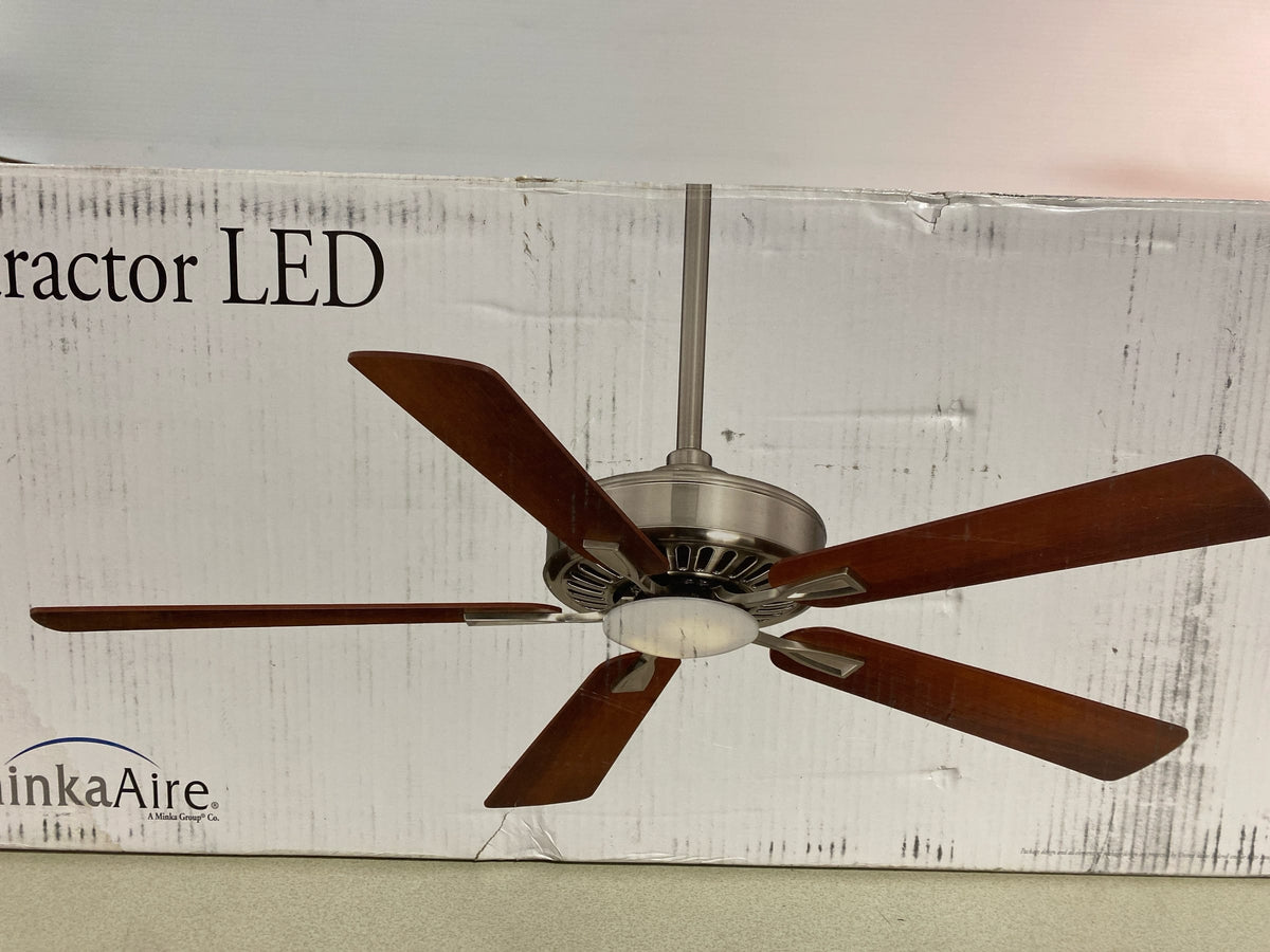 Minka-Aire F556L-BWH Contractor Plus 52" Ceiling Fan with LED Lights, Bone White