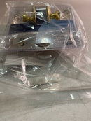 First Watch 1148-PB 2-3/8" Backset Glass Passage Door Knobset with Latch and Rosettes - Polished Brass