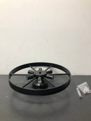 Oukaning HG-LMLZBY-4559 18 in. 6-Light Black Industrial Wagon Wheel Rustic Flush Mount Ceiling Light