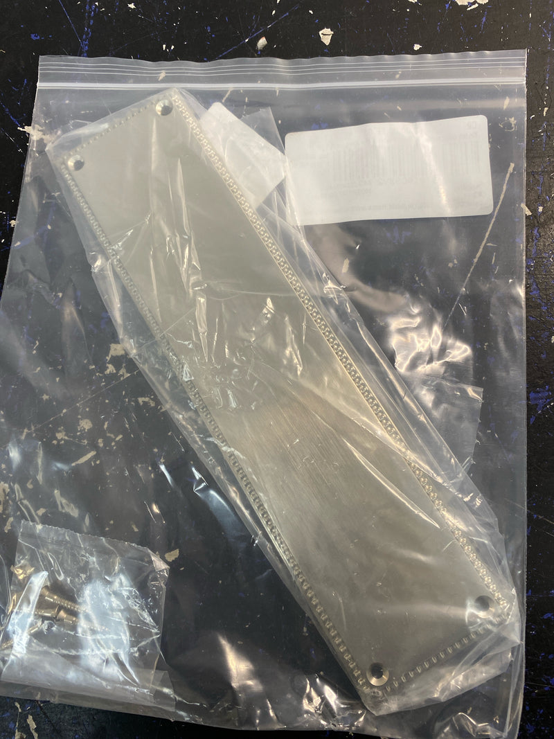 Emtek 86081 12" Height Solid Brass Knoxville Push Plate from the Designer Brass, Satin Nickel