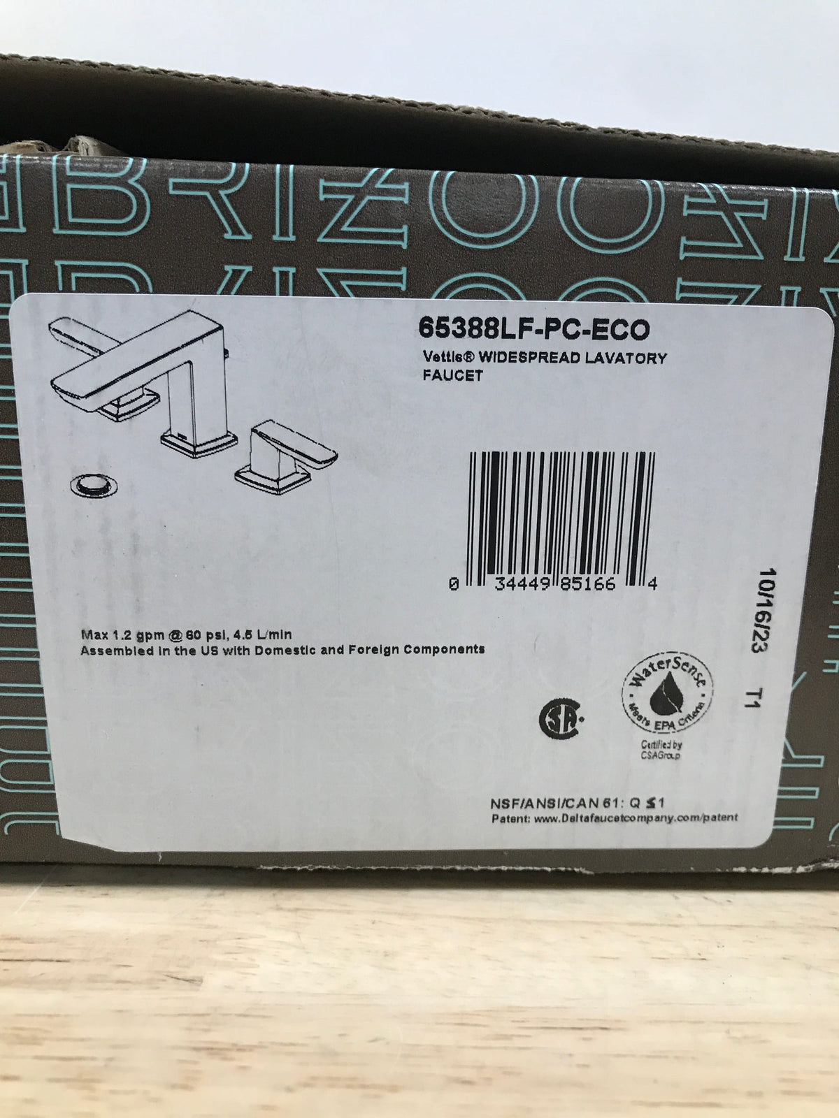 Brizo 65388LF-PC-ECO Vettis 1.2 GPMWidespread Bathroom Faucet with Double Handles - Chrome