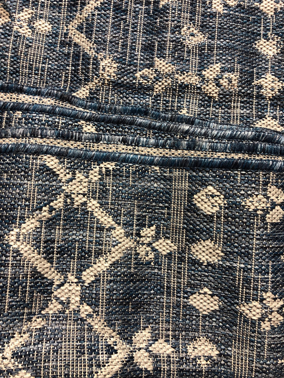 Jonathan y SMB108B-9 Ourika Moroccan Geometric Textured Weave Navy/Light Gray 9 ft. x 12 ft. Indoor/Outdoor Area Rug