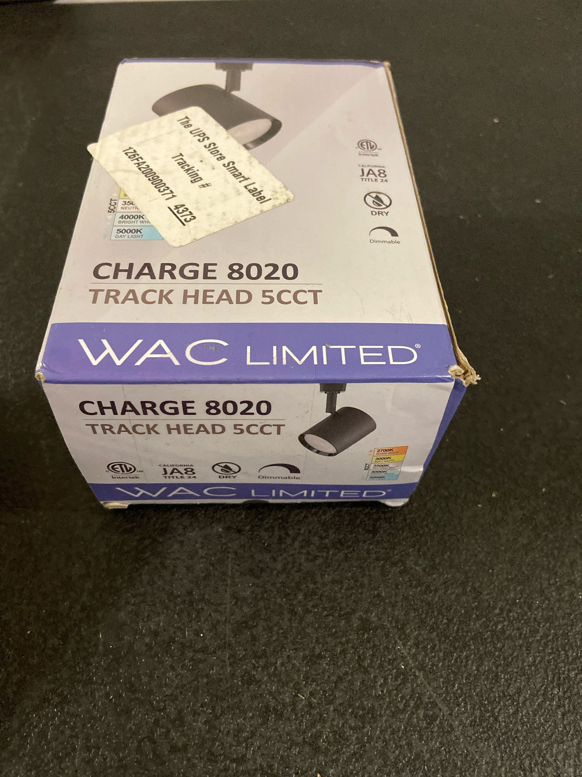 WAC Lighting H-8020-CS-BK Charge H-Track 5" Tall 2700K - 5000K LED Track Head - Black