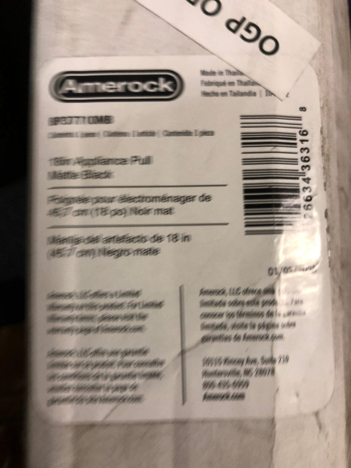 Amerock BP37710MB Cowrie 18 Inch Center to Center Fluted Appliance Pull - Matte Black