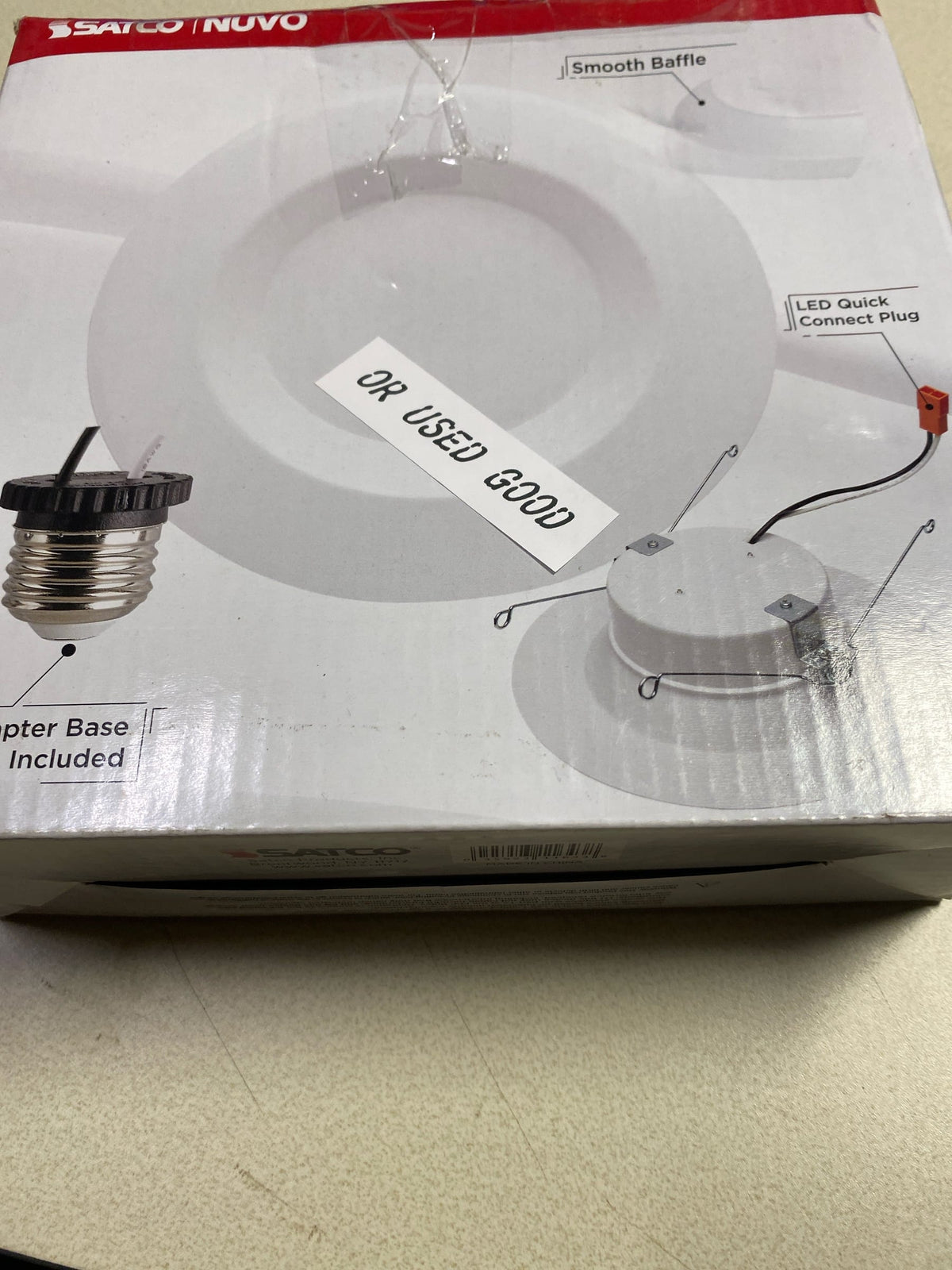 Satco S11643 5.6 in. 3000K Smooth Baffle Remodel IC Rated Dimmable Indoor Integrated LED Recessed Light Trim