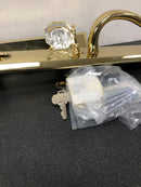 Grandeur 845960 Fifth Avenue Solid Brass Rose Keyed Entry Single Cylinder Full Plate "S" Grip Handleset with Chambord Crystal Knob and 2-3/4" Backset - Lifetime Brass