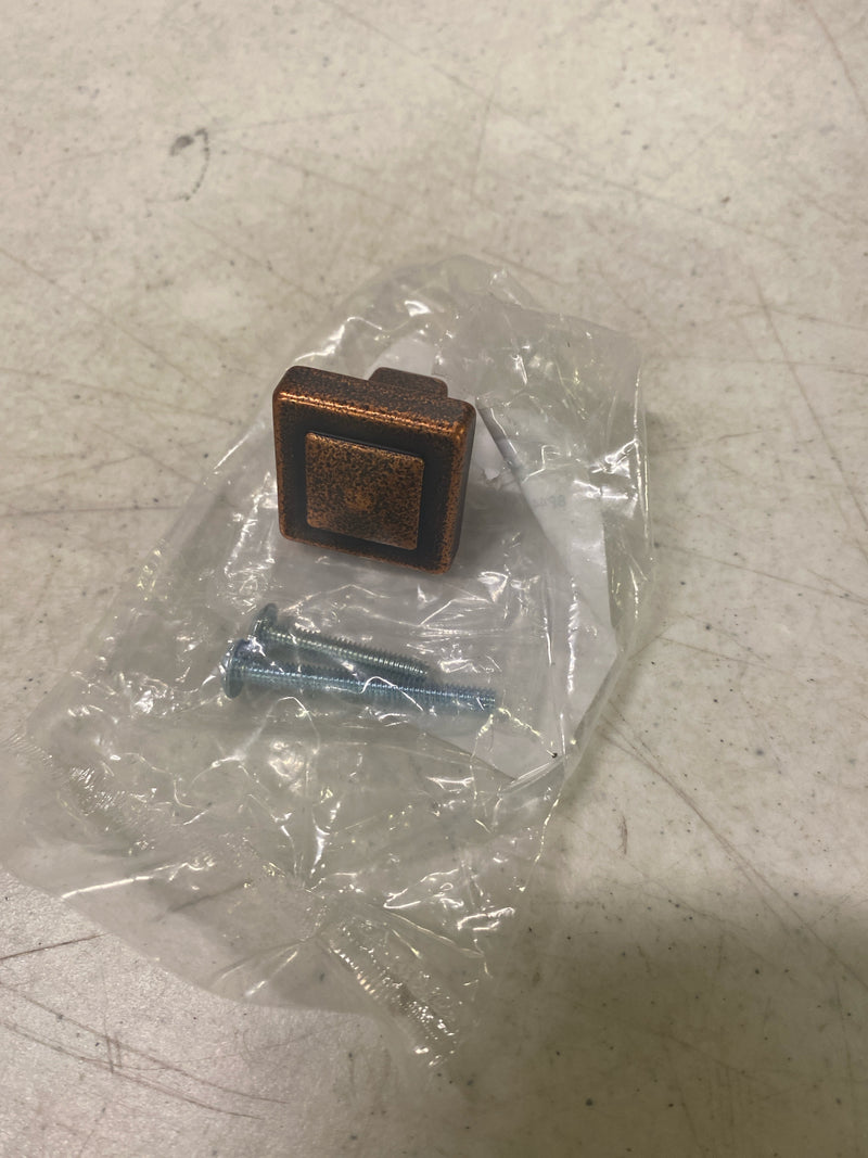 Amerock BP4429RBZ Forgings 1-1/8 Inch Square Cabinet Knob - Rustic Bronze