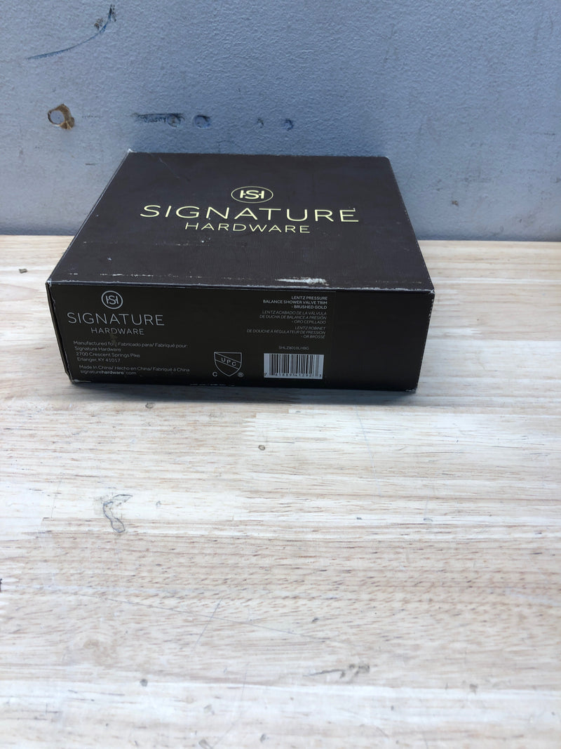 Signature Hardware SHLZ8010LHBG Lentz Pressure Balance Shower Valve Trim Only - Less Handle and Rough-In - Brushed Gold