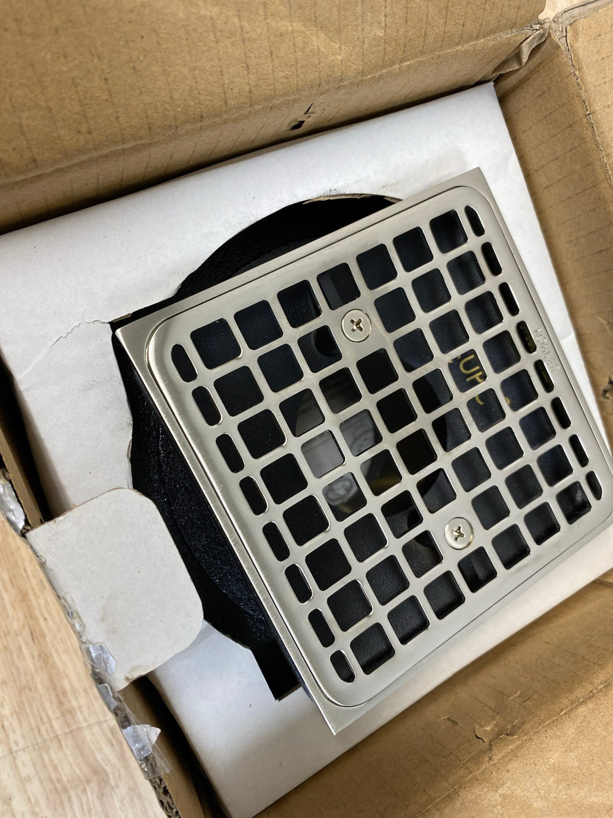 Kohler K-22673-BN Clearflo Square Brass Tile-In Shower Drain - Brushed Nickel