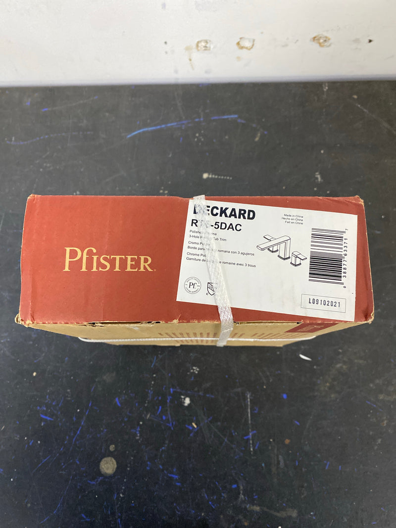 Pfister RT6-5DAC Deckard Deck Mounted Roman Tub Filler Trim with Metal Lever Handles and Built-In Diverter - Polished Chrome