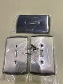Franklin Brass Soft Arch (3-Pack) Decorative Light Switch Cover Wall Plates Satin Nickel 1-Gang Oversized Wall Plate Switch/Toggle Plate Guards Electrical Outlet Covers W35891K-SN-CP