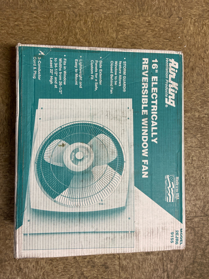 Air King 9155 16 Inch 2470 CFM 3-Speed Window Fan with Storm Guard Housing for Window Openings Between 26-1/2 and 34-1/2 Inches - na