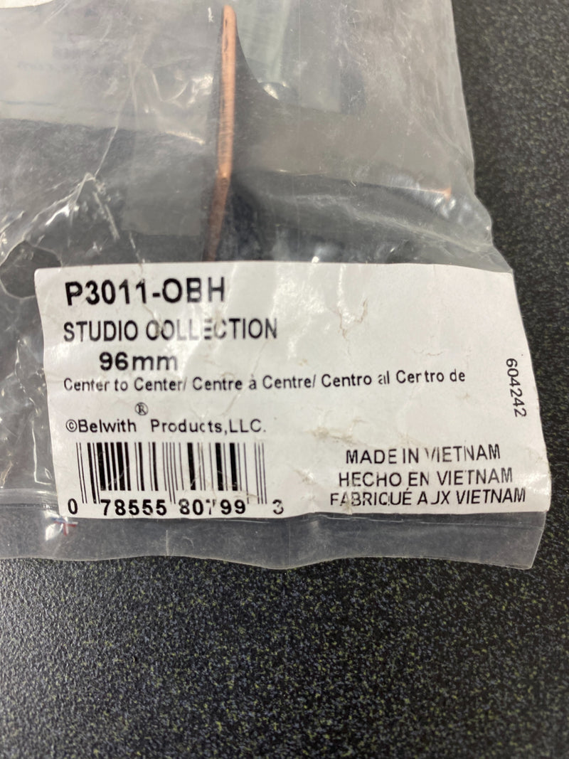 Hickory hardware P3011-OBH Studio Collection Pull 3-3/4 Inch (96mm) Center to Center Oil-Rubbed Bronze Highlighted Finish