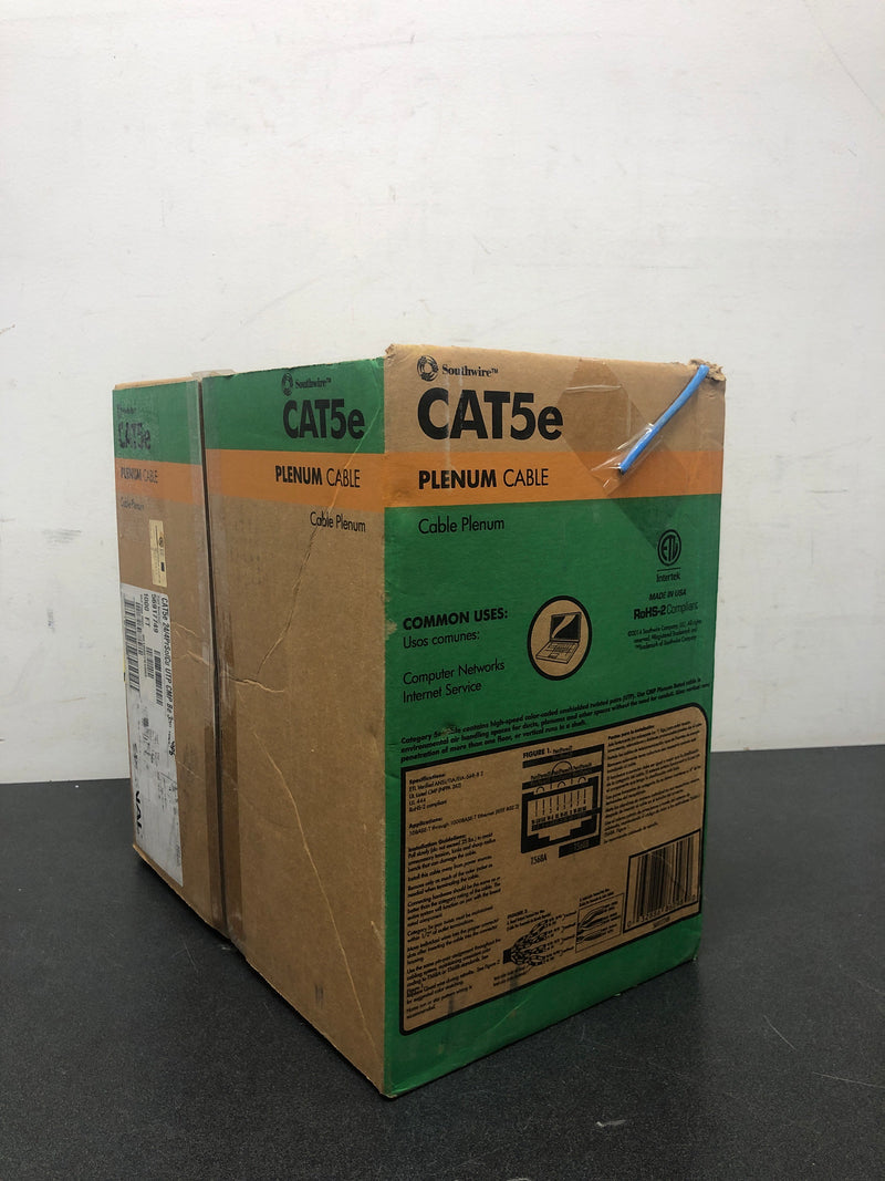 Southwire 56917749 1000 ft. Blue 24/4 CAT5e CMP (Plenum) Data Cable