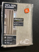 Lightsout with enershield technology HDFAIRFAX-107-470 Fairfax Natural 38 in. W x 95 in. L Grommet 100% Blackout Curtain (Single Panel)