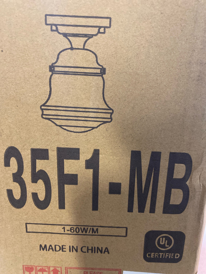 Z-Lite 735F1-MB Vaughn Flush Mount, 1-Light 60 Watts, Matte Black