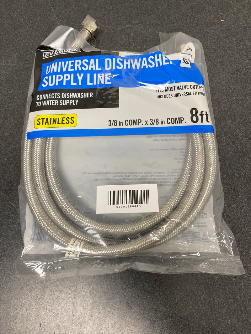 Everbilt 7223-96-38-6E-EB 3/8 in. COMP x 3/8 in. COMP x 96 in. Universal Stainless Steel Dishwasher Connector