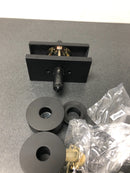 Baldwin ENCONCFR190 Contemporary Single Cylinder Keyed Entry Door Knob Set with 5 Inch Rectangle Rose from the Reserve Collection - Satin Black