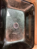 Vigo VG07084 Donatello 18" L x 13" W x 4" H Rectangular Glass Vessel Bathroom Sink - Gray Onyx