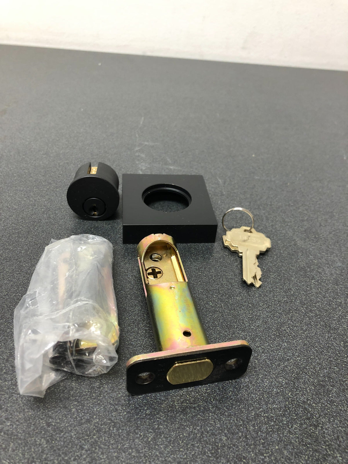 Emtek 8369US19 Square Style Brass Modern Double Cylinder Deadbolt - Flat Black