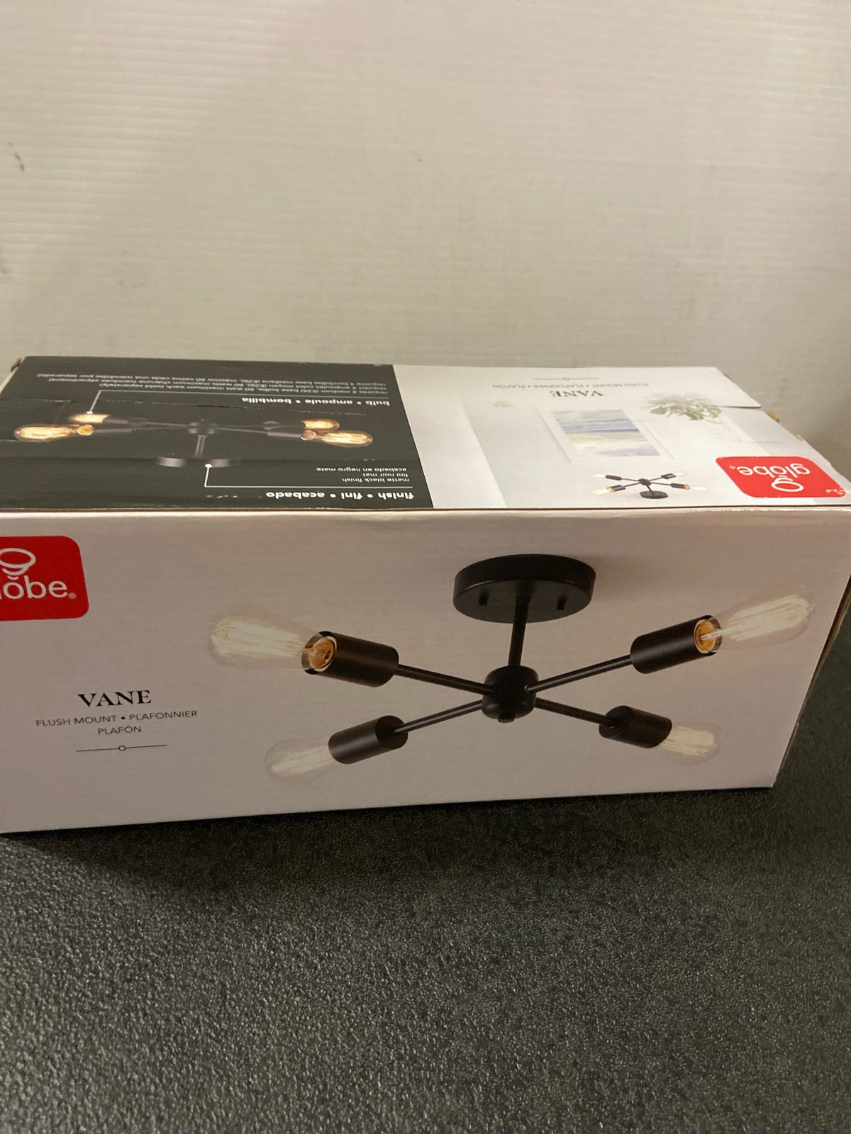 Globe Electric 66008 Vane 4 Light 17" Wide Flush Mount Ceiling Fixture - Matte Black