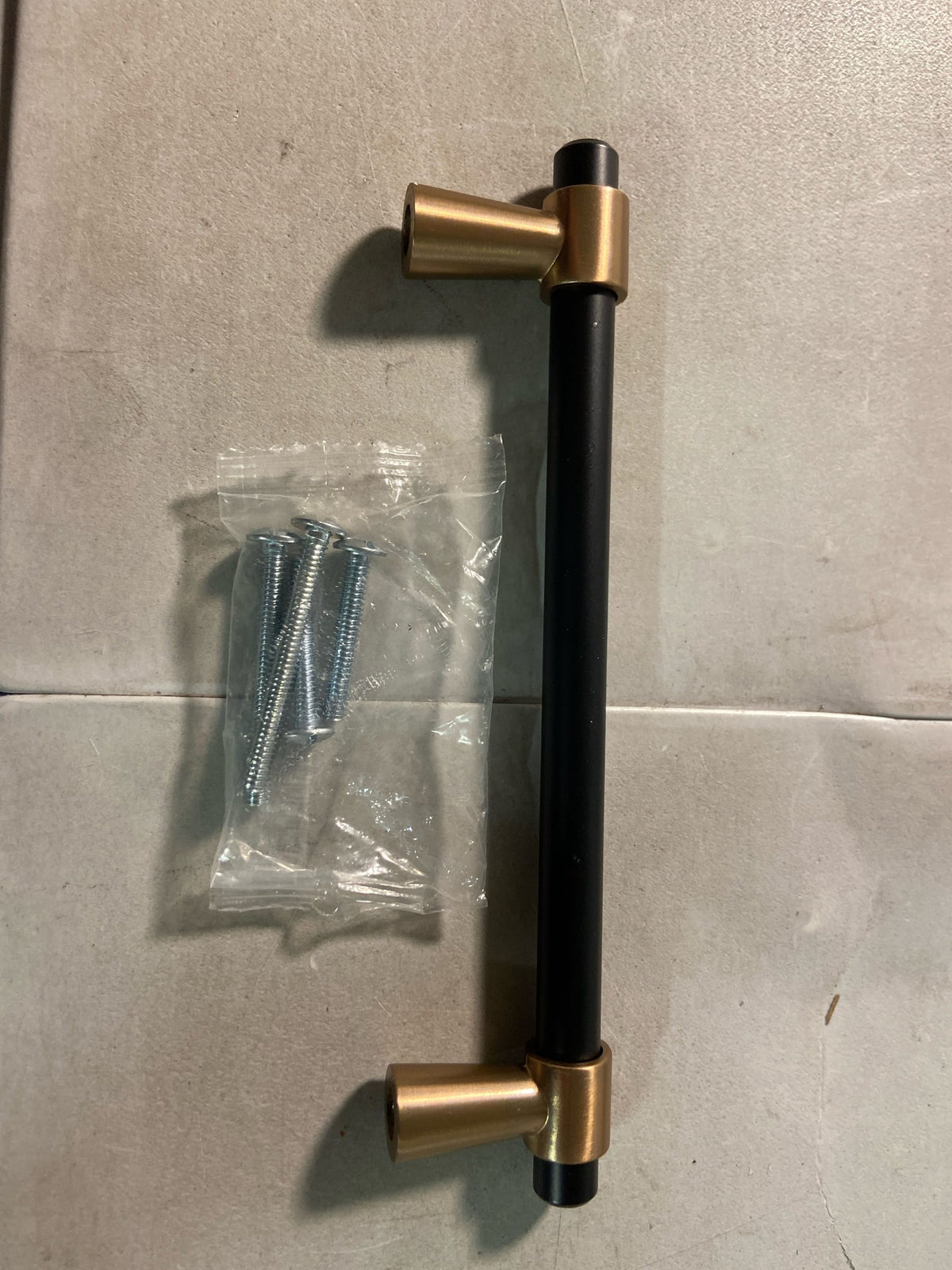 Amerock Mergence 5-1/16 in. (128 mm) Center-to-Center Matte Black/Champagne Bronze Drawer Pull