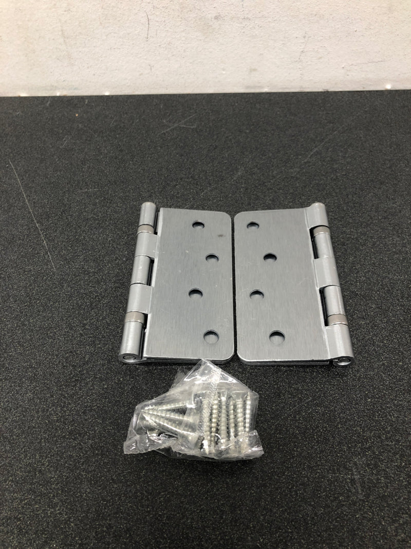 Deltana S44R4BB26D 4" x 4" Ball Bearing 1/4" Radius Corners Mortise Hinge - Pair - Brushed Chrome