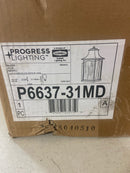 Progress lighting P6637-31MD Maison Collection 1-Light Textured Black Clear Water Seeded Glass Farmhouse Outdoor Extra-Large Wall Lantern Light