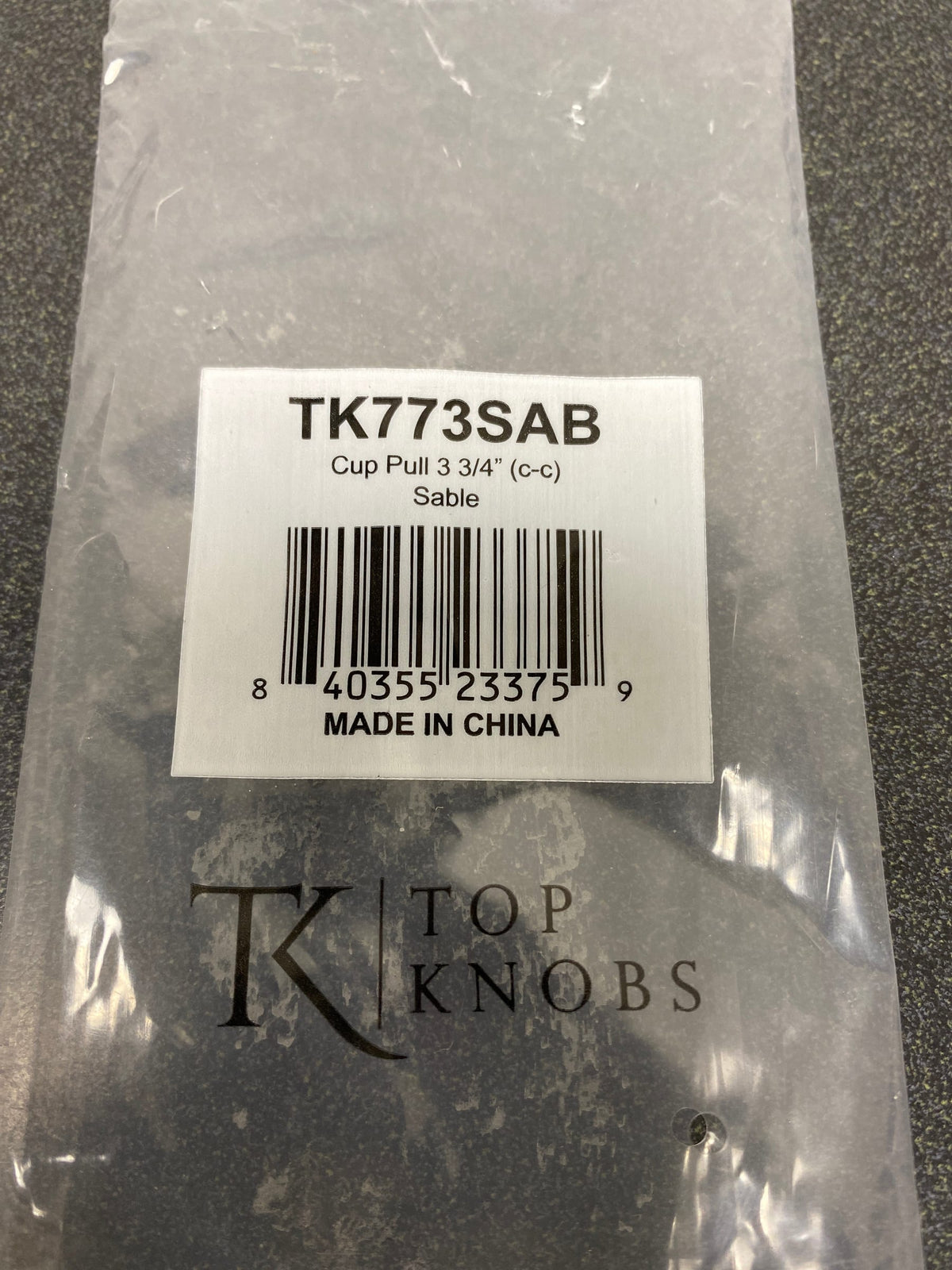 Top Knobs TK773SAB Channing 3-3/4 Inch Center to Center Cup Cabinet Pull from the Barrington Series - Sable