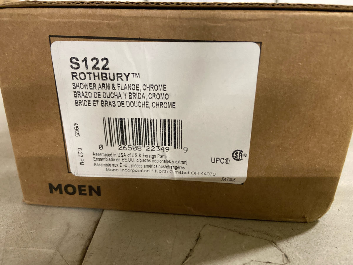 Moen S122 Premium 8-Inch Standard Shower Arm with Matching Flange Included, Chrome