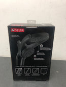Delta 75699BL HydroRain Two-in-One 4-Spray Patterns 6 in. Wall Mount Dual Shower Heads with MagnaTite in Matte Black