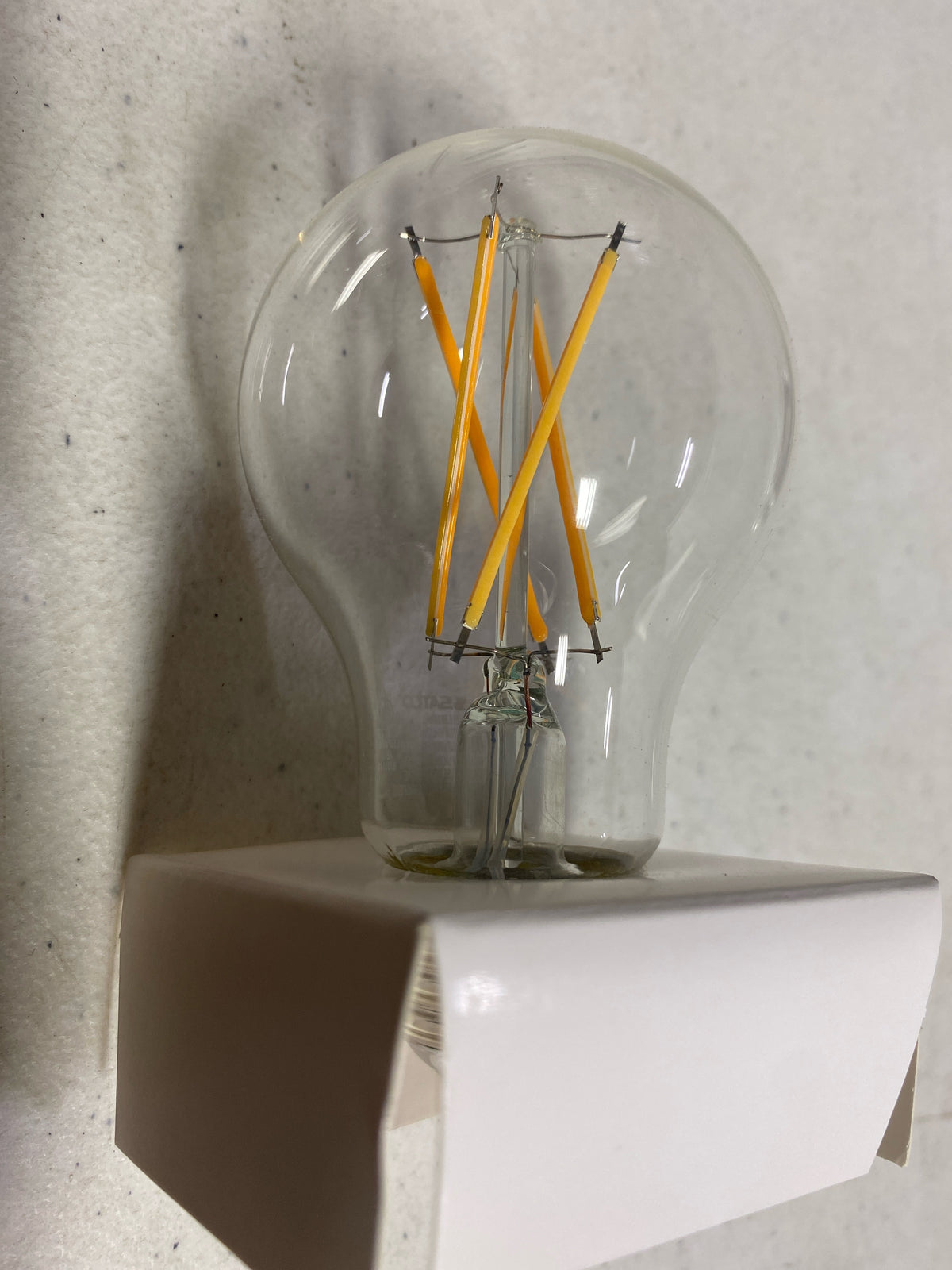 Satco Lighting S11428 Single 6.5 Watt Vintage Edison A19 Medium (E26) LED Dusk to Dawn Bulb - 800 Lumens, 2700K, and 80CRI - Clear