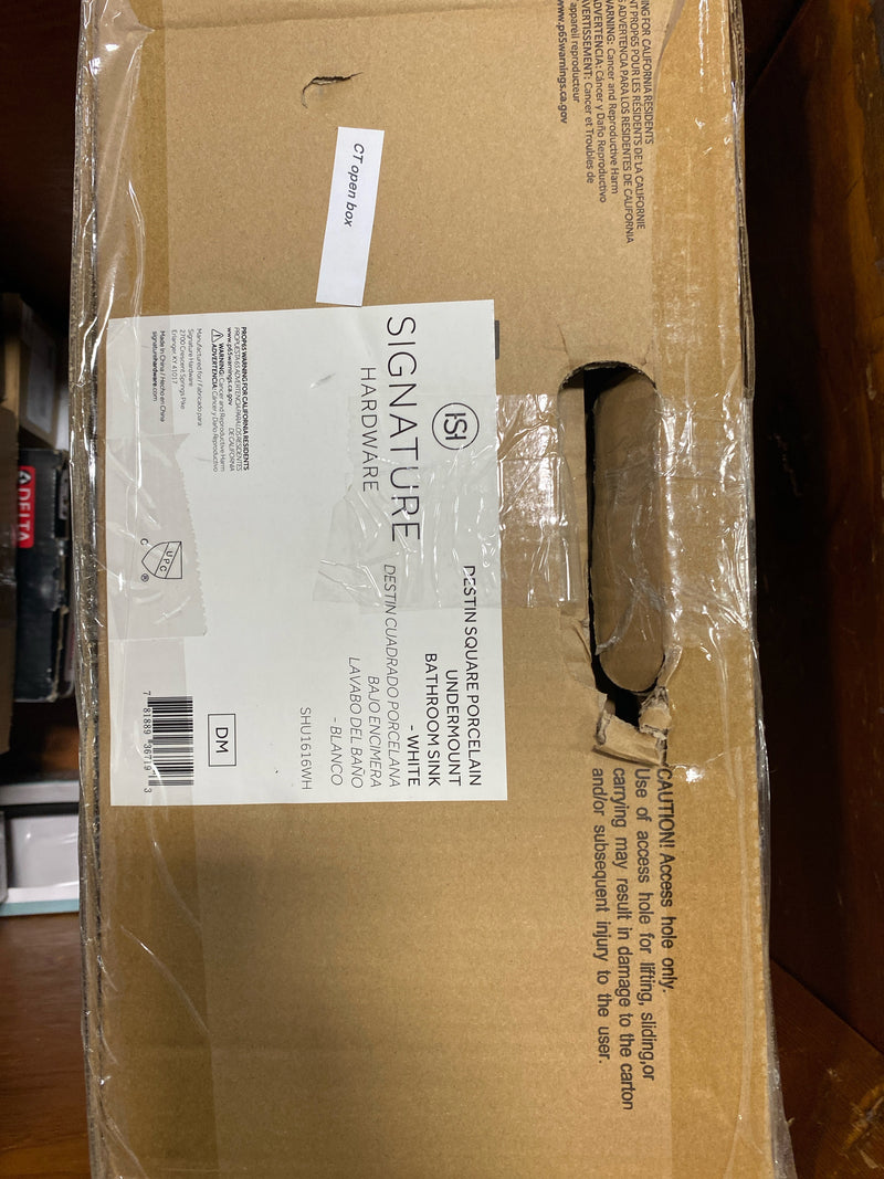 Signature Hardware 447964 Destin 16" Vitreous China Undermount Bathroom Sink - White