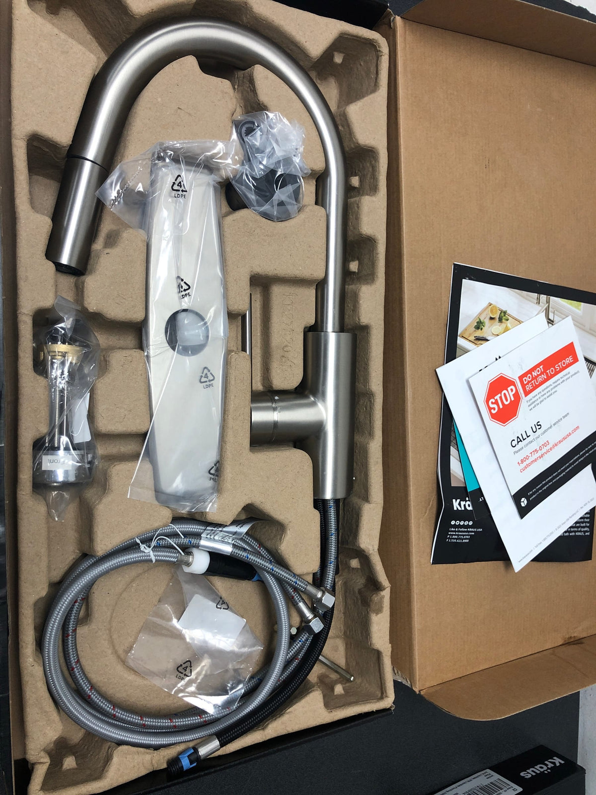 Kraus KPF-2620SFS Oletto 1.75 GPM Single Hole Pull Down Kitchen Faucet - Spot-Free Stainless Steel