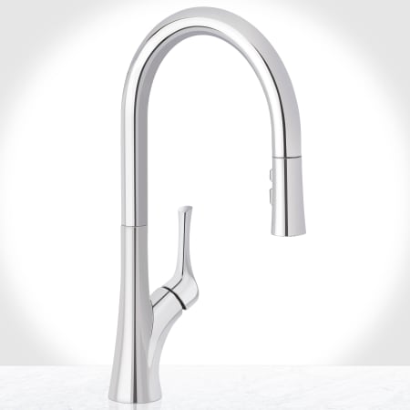 Miseno Bella Pull-Down Kitchen Faucet with EasySeat Multi-Flow Spray Head - Includes Optional Deck Plate