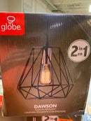 Globe Electric Dawson 1-Light Dark Bronze Plug-in or Hardwire Pendant Lighting with 15 ft. Cord 61107