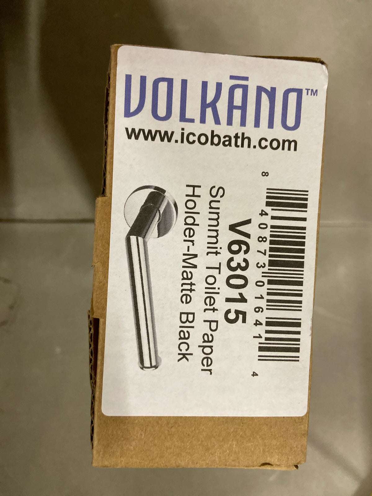 ICO Bath V6301 Volkano Summit Wall Mounted Euro Toilet Paper Holder - Matte Black
