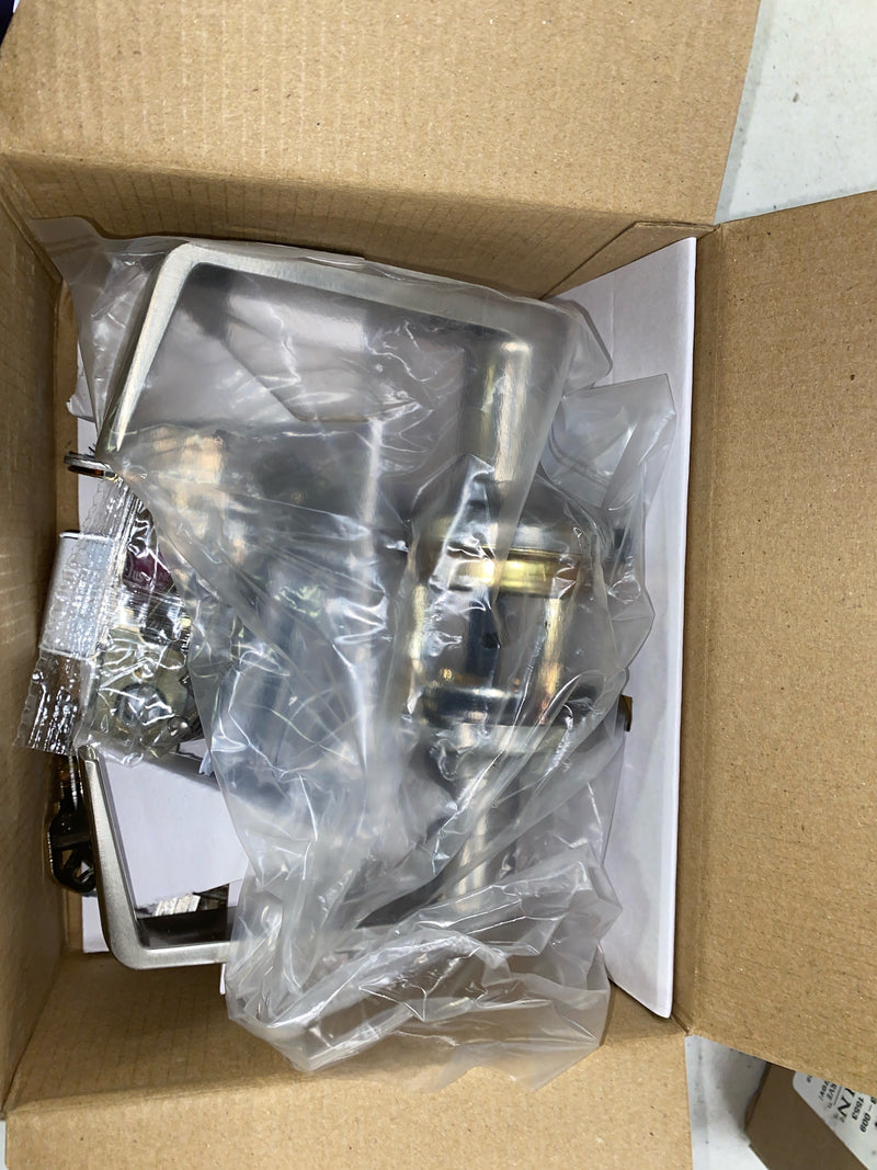 Kwikset 756KNL 15 SMT RCAL UL Kingston Satin Nickel Round Keyed Entry Reversible Door Lever featuring SmartKey Security