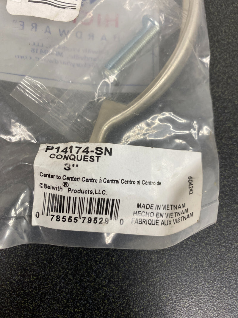 Hickory hardware P14174-SN Conquest 3 in. Center-to-Center Satin-Nickel Pull