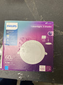 Philips 584508 LED 6 in. 60-Watt Equivalent Slim Canless Recessed Light 5CCT (1-Pack)
