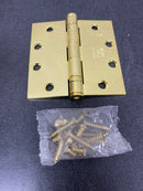 Ives 5BB1412632 4.5" x 4.5" Square Corner Ball Bearing Mortise Hinge - Single Hinge - Polished Brass