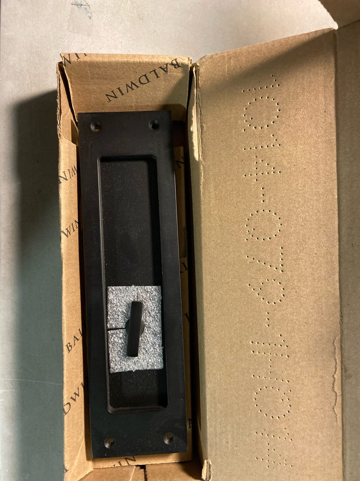 Baldwin PD005190KT Santa Monica Style Pocket Door Interior Privacy Trim from the Estate Collection - Satin Black