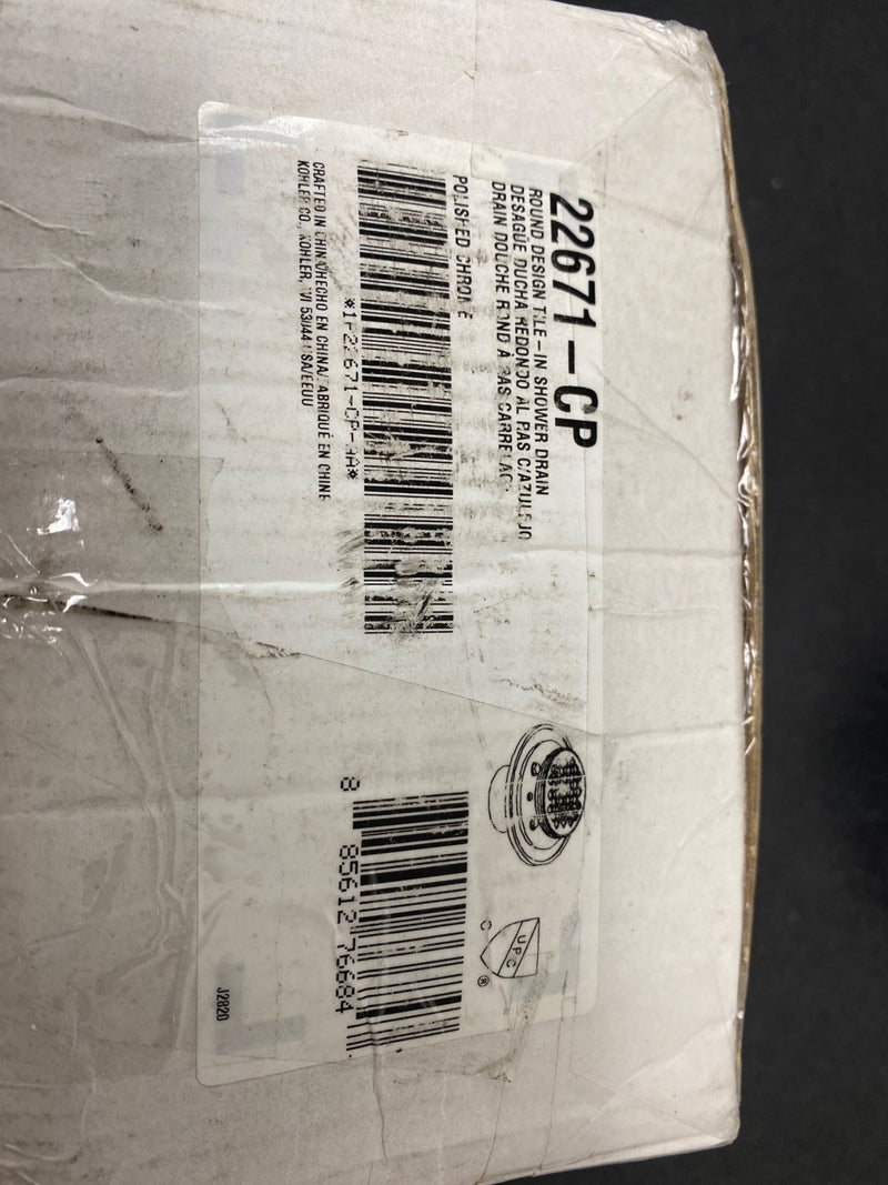 Kohler K-22671-CP Clearflo Round Brass Tile-in Shower Drain - Polished Chrome